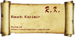 Rauch Kazimir névjegykártya